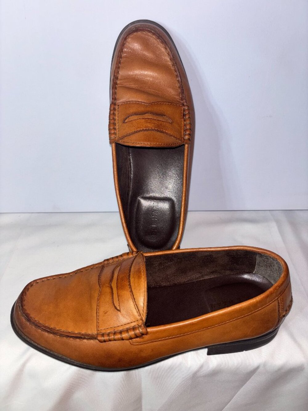 Cole Haan Men's Dustin II Brown Leather Penny Loafers C24507